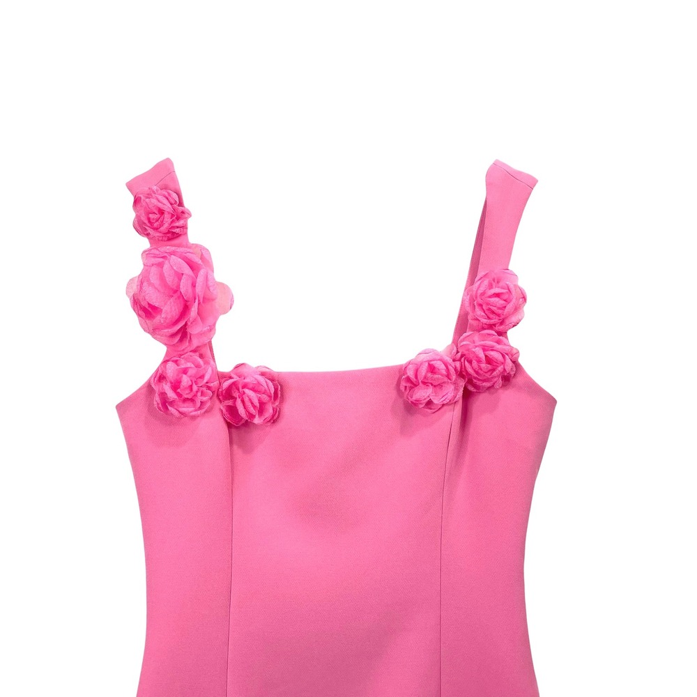 Elliatt Trompe 3D Floral Mini Dress Size S barbie pink square neck coquette - Picture 4 of 11
